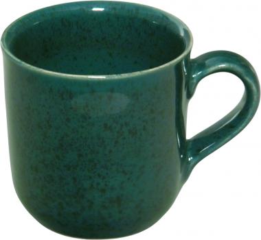 Kaffeebecher grün Sprenkel