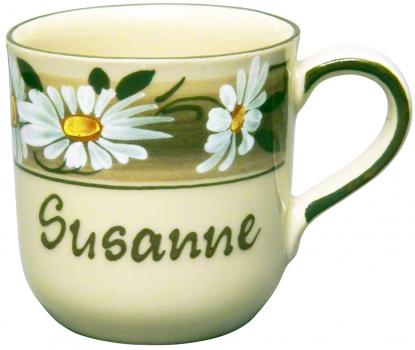 Namensbecher (1 line) Dekor Margueritenblume