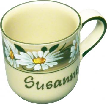 Namensbecher (1 line) Dekor Margueritenblume