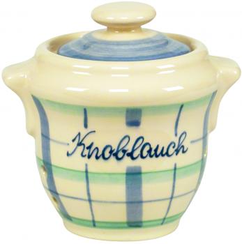 Knoblauchtopf karo grün-blau
