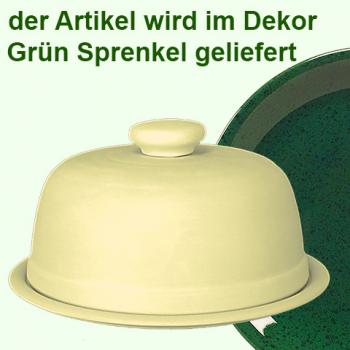 Käseglocke mit Platte 20 grün Sprenkel