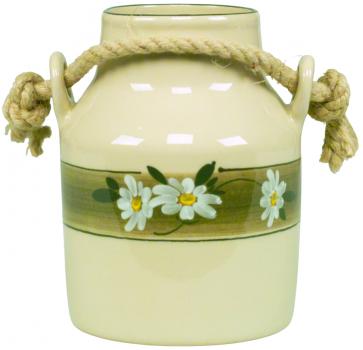 Milchkanne H 13 cm Dekor Margueritenblume
