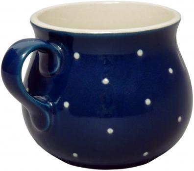 Mollytasse klein 0,25 mit Schrift (1 Zeile) blau 1 Punkt