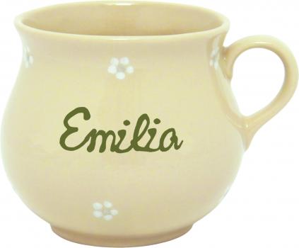 Mollytasse klein 0,25 mit Schrift (1 Zeile)