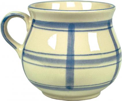 Mollytasse mit Schrift (2 Zeilen) karo