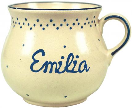 Mollytasse klein 0,25 mit Schrift (1 Zeile)
