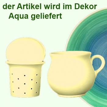 Mollytasse mit Sieb und Deckel Aqua