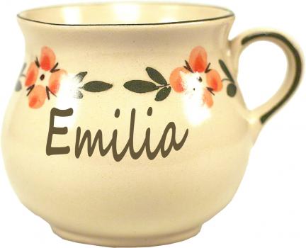 Mollytasse mit Schrift (1 Zeile) Wilde Rose