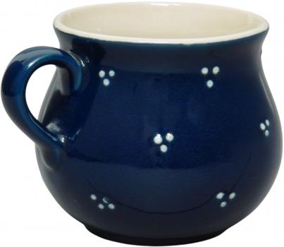 Mollytasse mit Schrift (2 Zeilen) blau 3 Punkt
