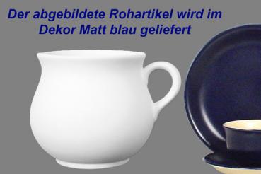 Mollytasse mit Schrift (2 Zeilen) matt blau
