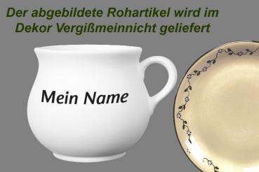Mollytasse mit Schrift (1 Zeile) Vergissmeinnicht