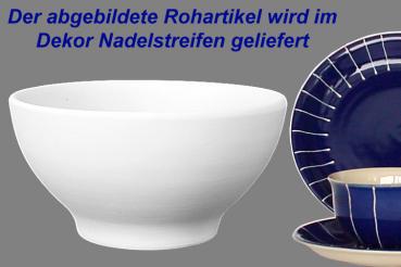 Müslischale 13 mit Schrift (1 Zeile) Nadelstreifen blau
