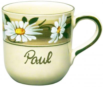 Namensbecher (1 line) Dekor Margueritenblume