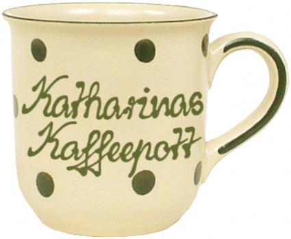 Kaffeebecher mit Schrift (1 Zeile) Elli grün