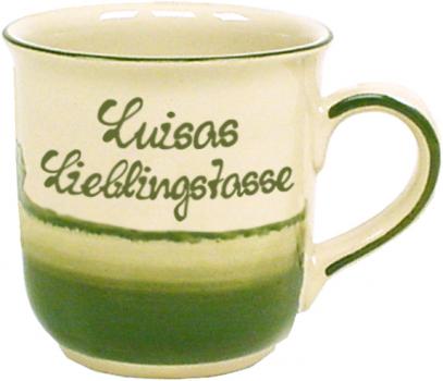 Kaffeebecher mit Schrift (2 Zeilen)
