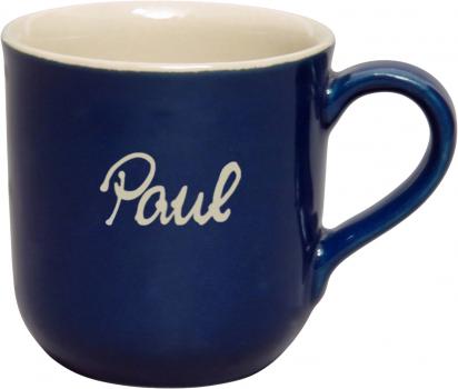 Namensbecher mit Schrift (1 Zeile) glänzend blau
