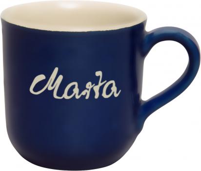 Namensbecher mit Schrift (1 Zeile) matt blau