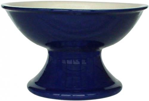Obstschale mit Fuß glänzend blau