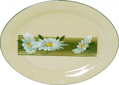 Platte 29 oval Dekor Margueritenblume