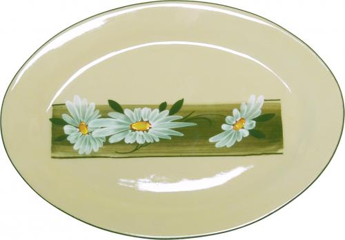 Platte 29 oval Dekor Margueritenblume