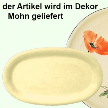 Platte 37 oval Mohn