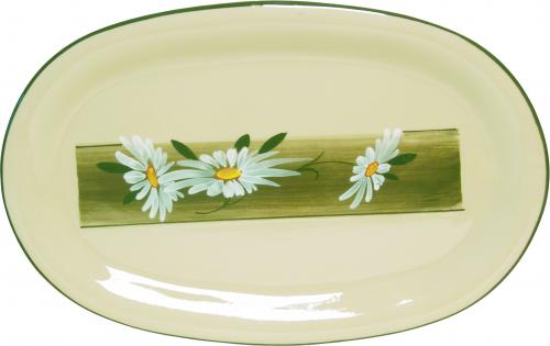Platte 37 oval Dekor Margueritenblume