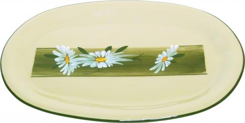 Platte 37 oval Dekor Margueritenblume