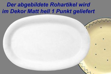 Platte 37 oval matt hell 1 Punkt
