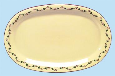 Platte 37 oval Vergissmeinnicht bordeaux