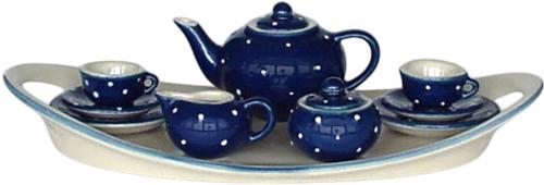 Puppenservice blau 3 Punkt