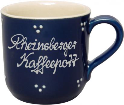 Kaffeebecher mit Schrift (2 Zeilen) blau 3 Punkt