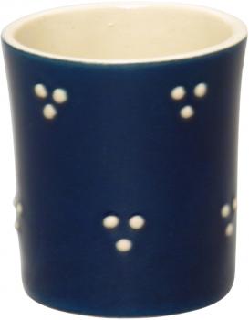 Schnaps-/Eierbecher mit Schrift (1 Zeile) blau 3 Punkt
