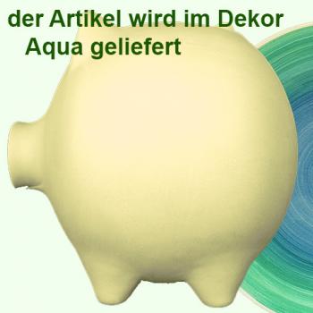 Sparschwein groß mit Schrift (3 Zeilen) Aqua