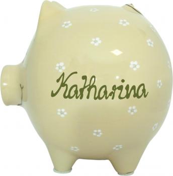 Sparschwein groß mit Schrift (1 Zeile) blau 1 Punkt - Kopie