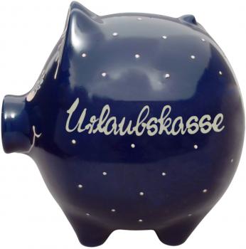 Sparschwein groß mit Schrift (1 Zeile) blau 1 Punkt - Kopie