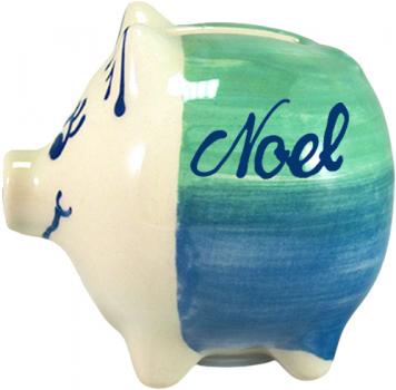Sparschweine mittel mit Schrift 1 Zeile