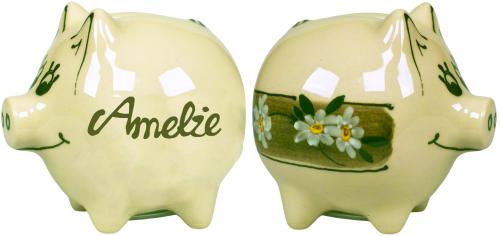 Sparschweine mittel mit Schrift 1 Zeile