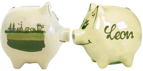 Sparschwein klein 1 Zeile Schrift