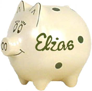 Sparschweine mittel mit Schrift 1 Zeile