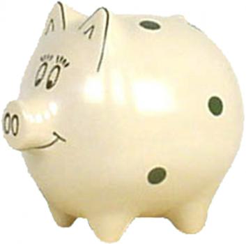 Sparschwein mittel mit Schrift (1 Zeile) Elli grün