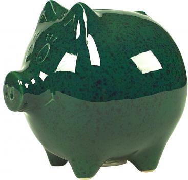 Sparschwein groß grün Sprenkel