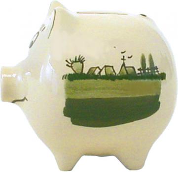Sparschwein klein 1 Zeile Schrift