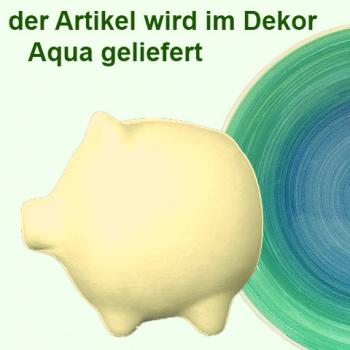 Sparschwein mittel mit Schrift (1 Zeile) Aqua