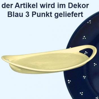 Tablett 25 oval blau 3 Punkt