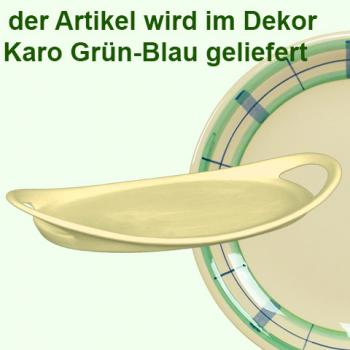 Tablett 25 oval karo grün-blau