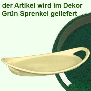Tablett 25 oval grün Sprenkel