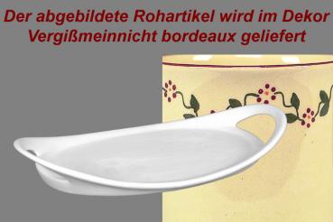 Tablett 25 oval Vergissmeinnicht bordeaux