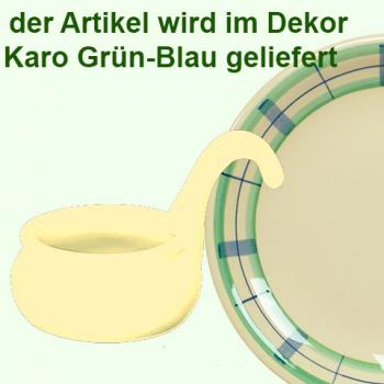 Teelicht mit Henkel karo grün-blau