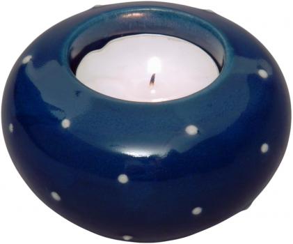 Teelicht blau 3 Punkt