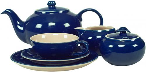 Teeservice 15-teilig glänzend blau